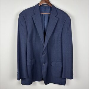 Peter Millar Sport Coat Blazer Jacket Mens 46T Navy Blue‎ Micro Houndstooth Wool